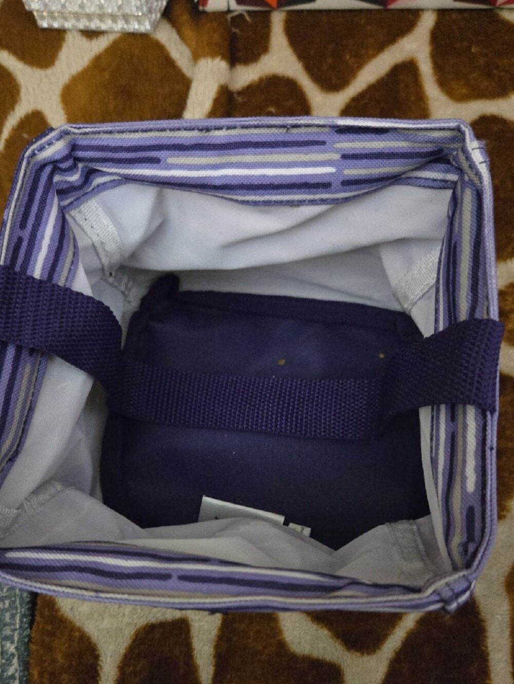 thirty-one Purple Striped Little Storage Tote - Picture 2 of 4
